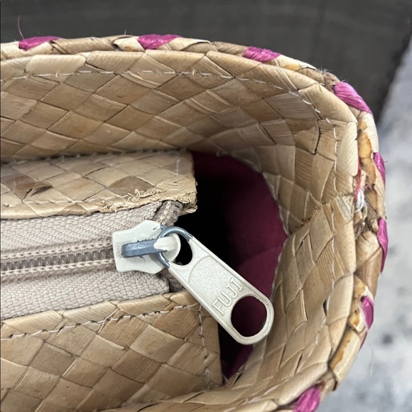 Floral Woven Tote Bag - Tan and Pink - Picture 11 of 11